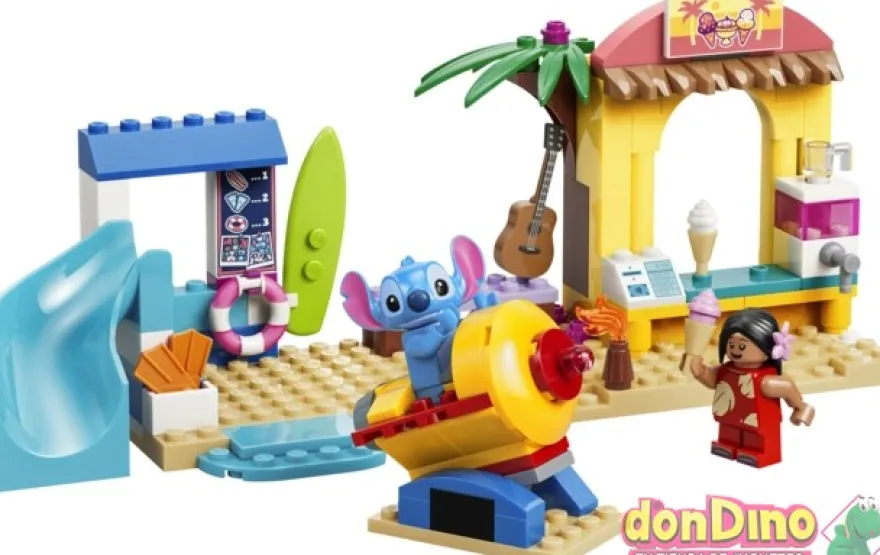Diversion en la playa con lilo y stitch lego disney