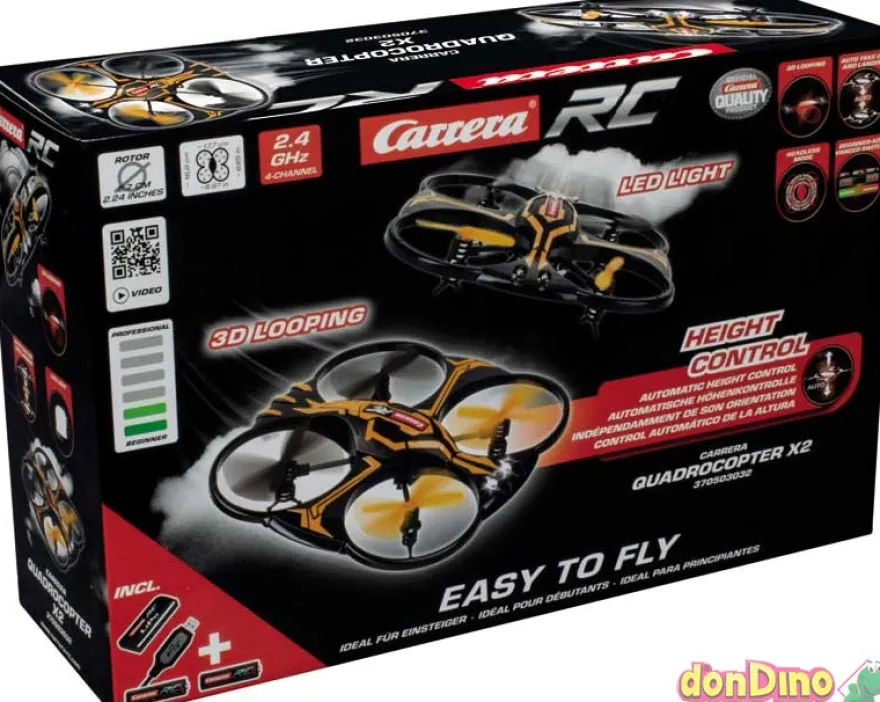 Dron quadrocopter x2 r/c 2.4 ghz luz led, 3d looping