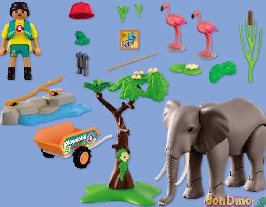Elefante con cuidadora playmobil animal & friends - 43 pzas.