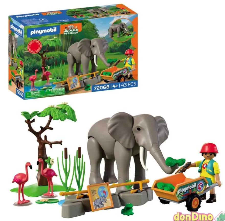 Elefante con cuidadora playmobil animal & friends - 43 pzas.