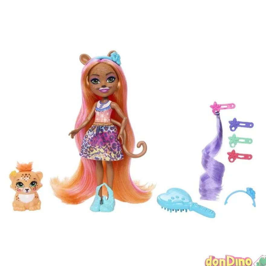 Enchantimals glam party guepardo charisse cheetah & grinsy