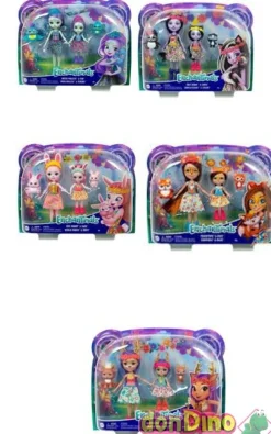Enchantimals muñeca c/su hermanita 2 mascotas