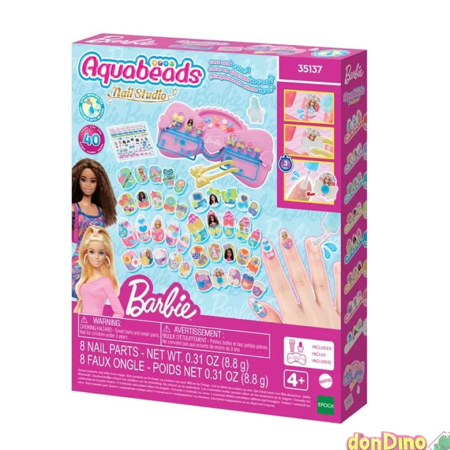 Estudio de uñas barbie aquabeads