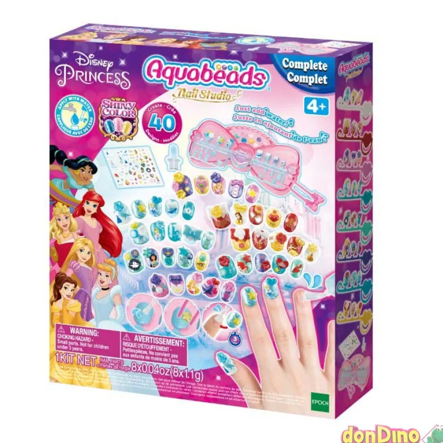 Estudio de uñas princesas disney aquabeads