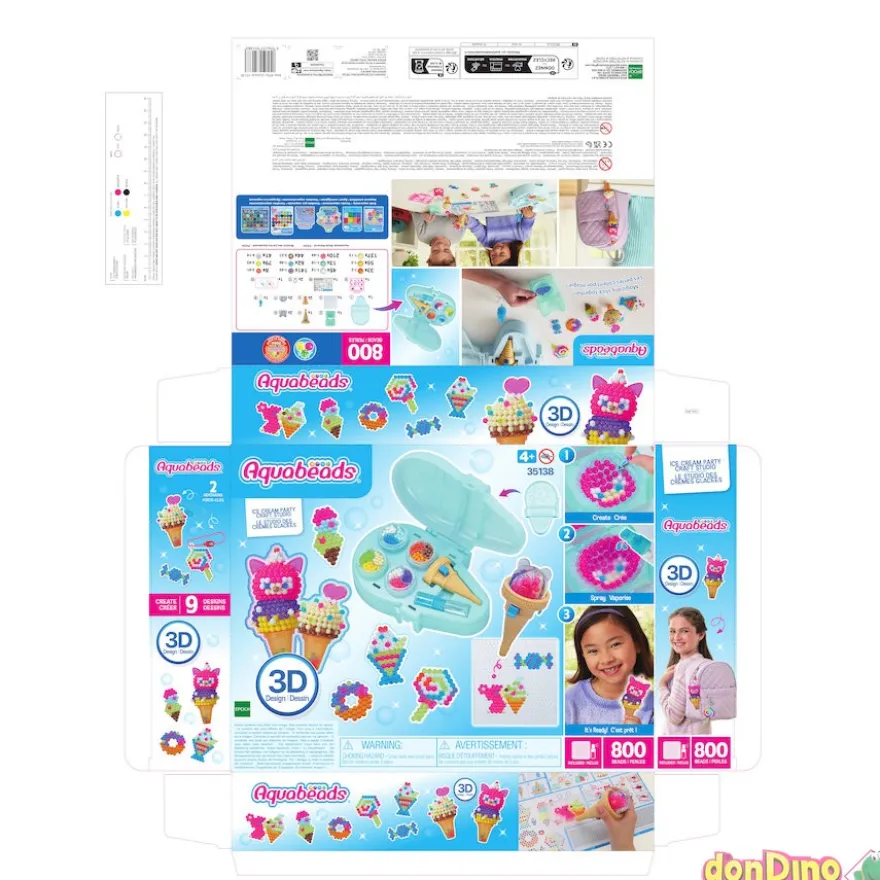 Estudio manualidades fiesta helados 3d aquabeads 800 perlas