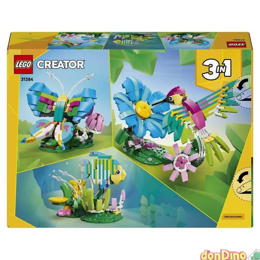 Fauna salvaje: colibri de colores 3 en 1 lego creator 312 pzas.