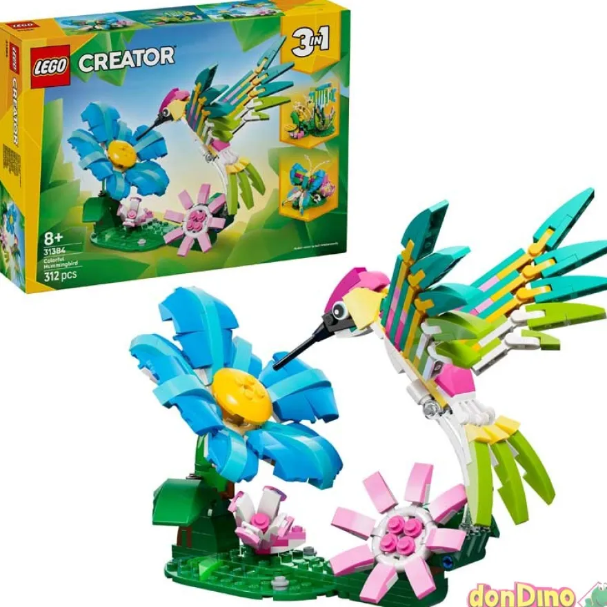 Fauna salvaje: colibri de colores 3 en 1 lego creator 312 pzas.