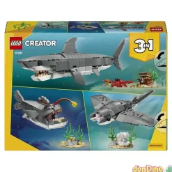 Feroz tiburon con cofre tesoro lego creator 3 en 1 379 pzas.