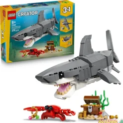 Feroz tiburon con cofre tesoro lego creator 3 en 1 379 pzas.
