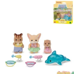 Fiesta en la piscina-sylvanian families. amigos de la guarderia