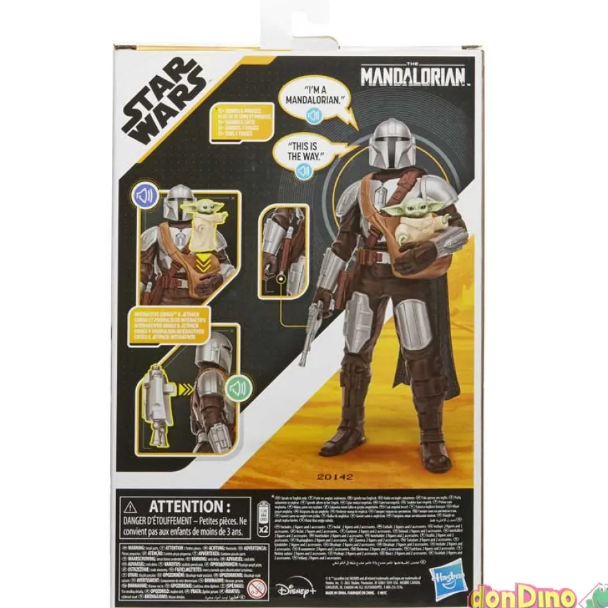 Figura electronica mandalorian&grog star wars - accion galactica - c/sonido