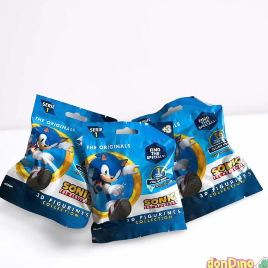 Figura sonic 3d sobre sorpresa s-1