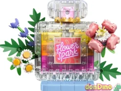 Frasco decorativo de perfume floral lego creator