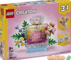 Frasco decorativo de perfume floral lego creator