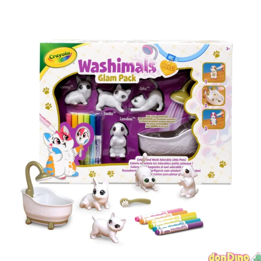 Glam pack washimals pets 4 mascotas con bañera