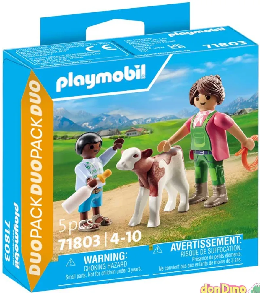 Granjera con ternero playmobil duo duo pack - 5 pzas.