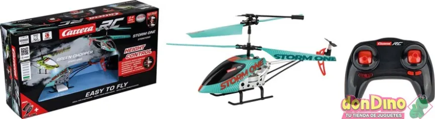 Helicoptero storm one r/c 2.4 ghz 3 canales, batería y cargador, con luz led