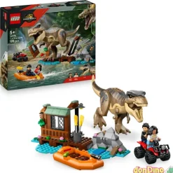 Huida por el rio y t. rex a la caza lego jurassic world - 199 pzas.