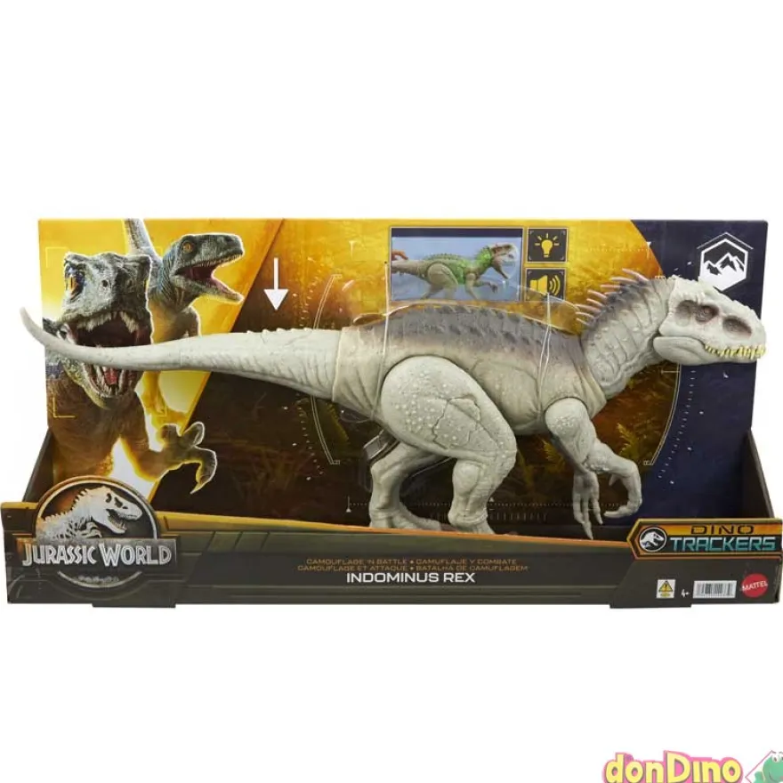 Indominus rex jurassic world camuflate y lucha - luz y sonido