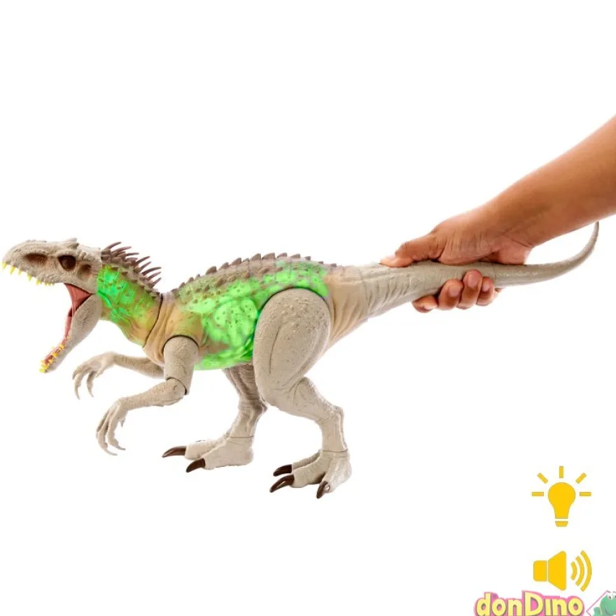 Indominus rex jurassic world camuflate y lucha - luz y sonido