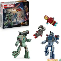 Iron man & maquina de guerra lego drones de hammer - marvel - 204 pzas.