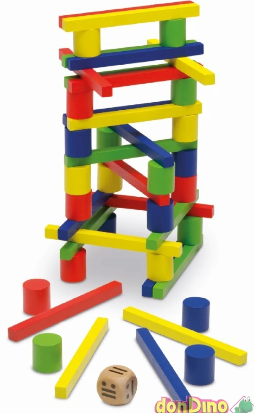 Juego balance madera caja metal 48 pzas.