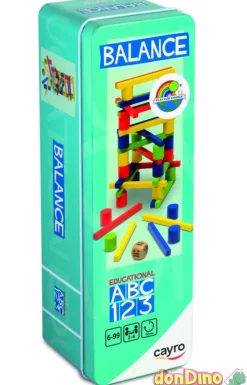 Juego balance madera caja metal 48 pzas.