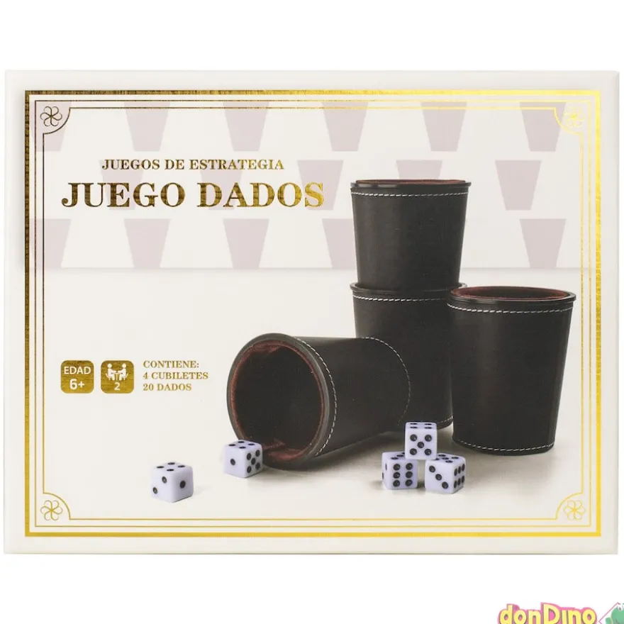 Juego dados con 4 cubiletes y 20 dados