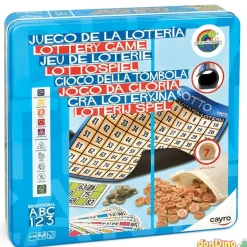 Juego de la loteria caja metal tapete 26x29,5 cm.
