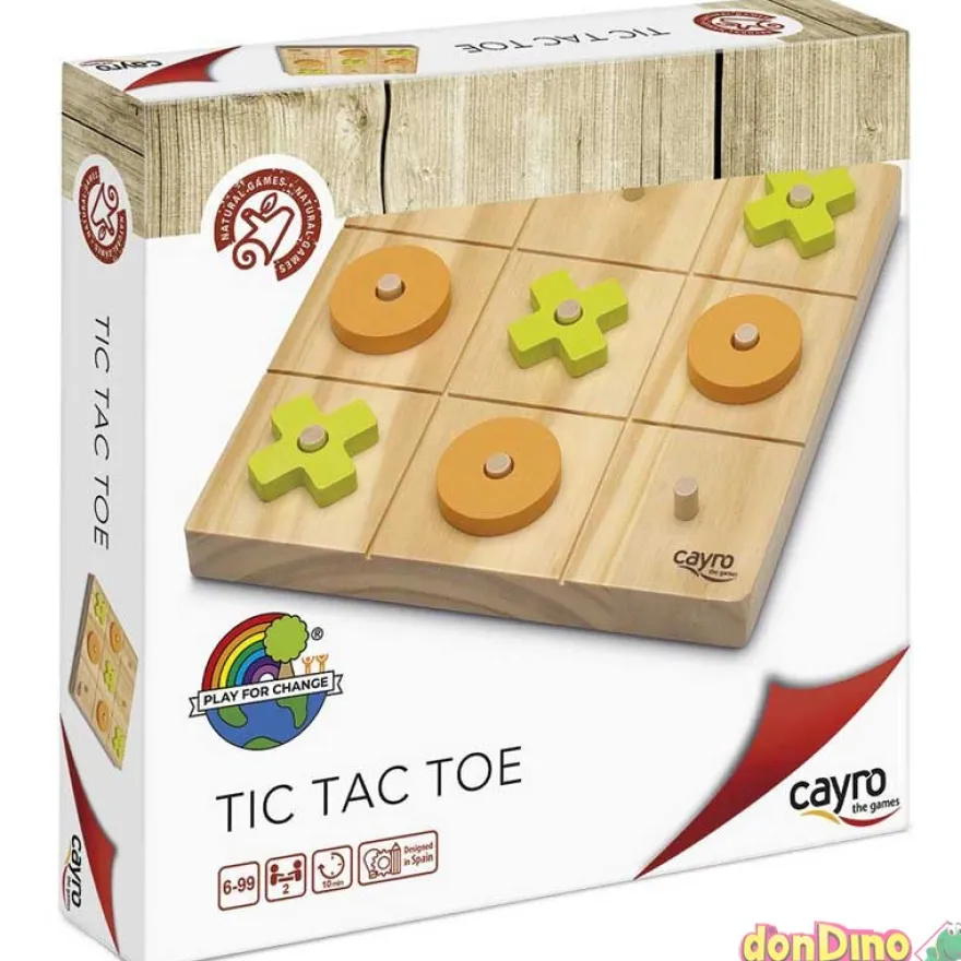 Juego 3 en raya madera tic tac toe