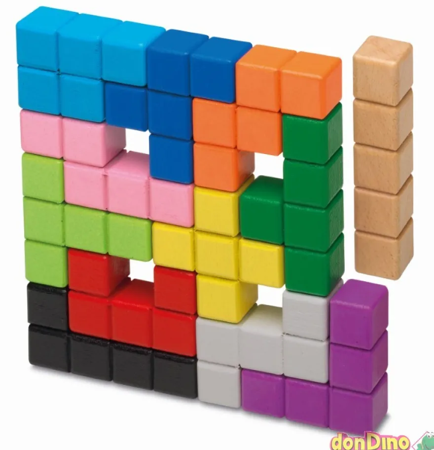 Juego pentominos madera caja metal 12 pzas. 120x120x15 mm. - 41 retos