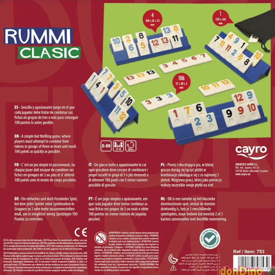 Juego rummi clasic caja metal