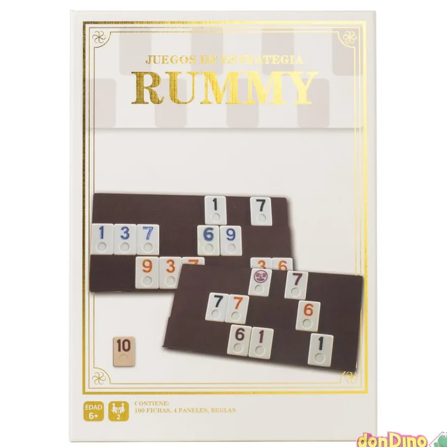 Juego rummy con 100 fichas