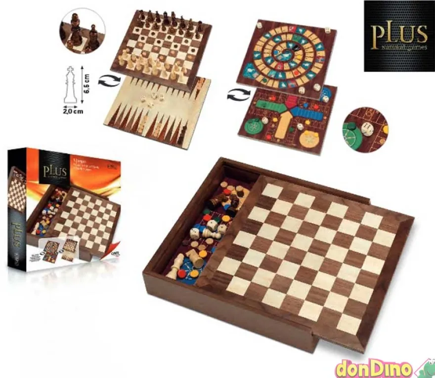 Juegos clasicos madera 5 en 1
