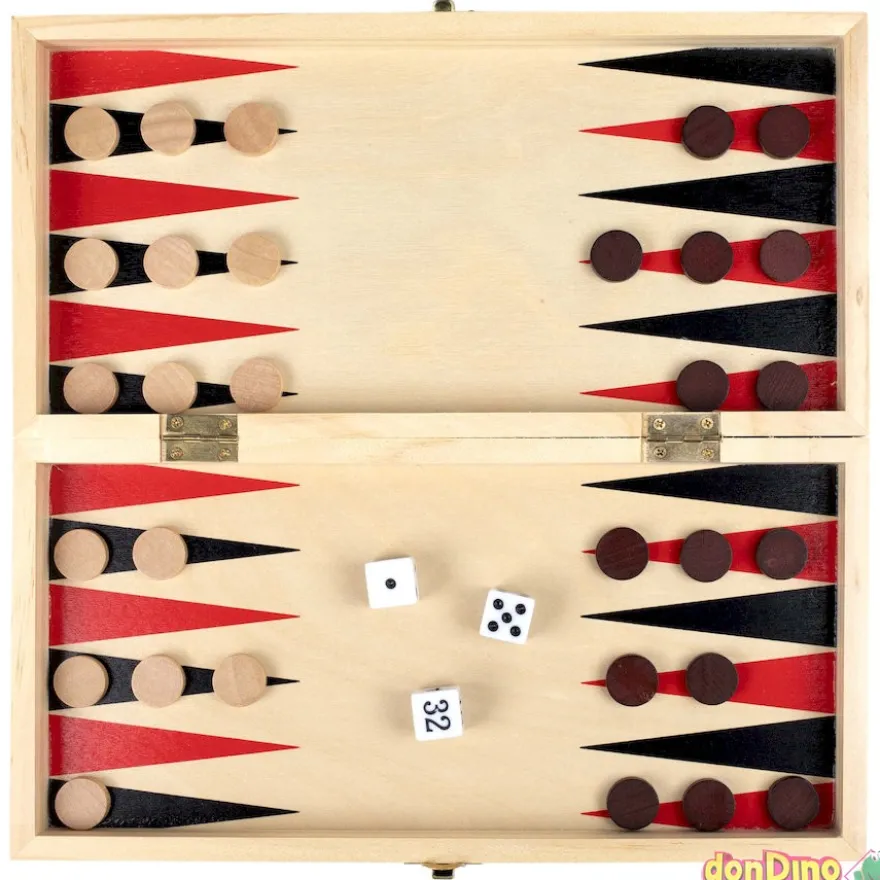 Juegos 3 en 1 Damas-Backgammon-Ajedrez Madera