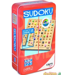 Juego sudoku madera caja metal magnético - 81 pzas. 9,5x14 mm.