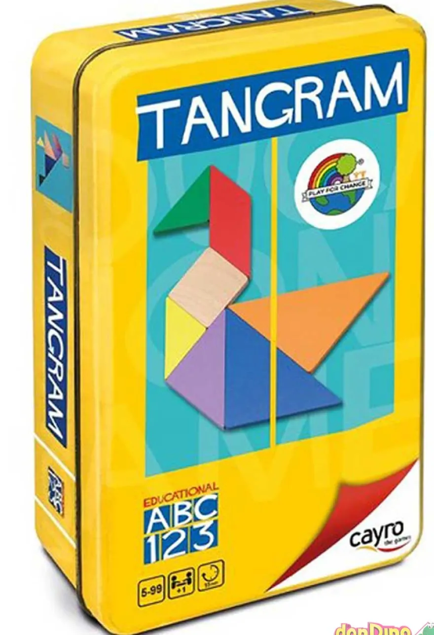 Juego tangram colores caja metal madera - 7 pzas.