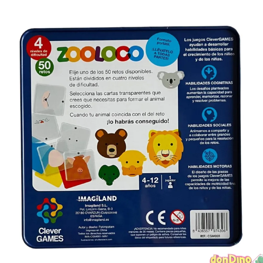 Juego zoo loco caja metal
