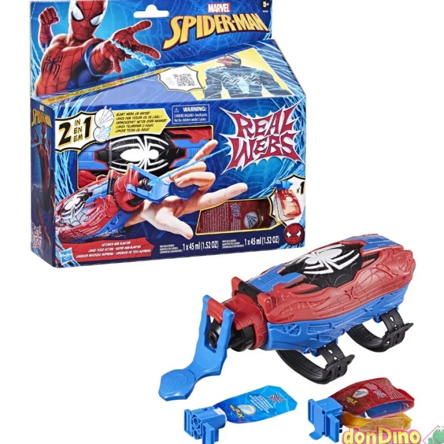 Lanzador aracnido supremo spider-man 2 en 1 - real webs