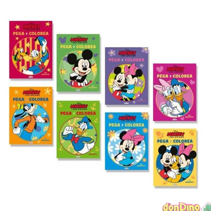 Libro pega y colorea mickey&amigos c/pegatinas