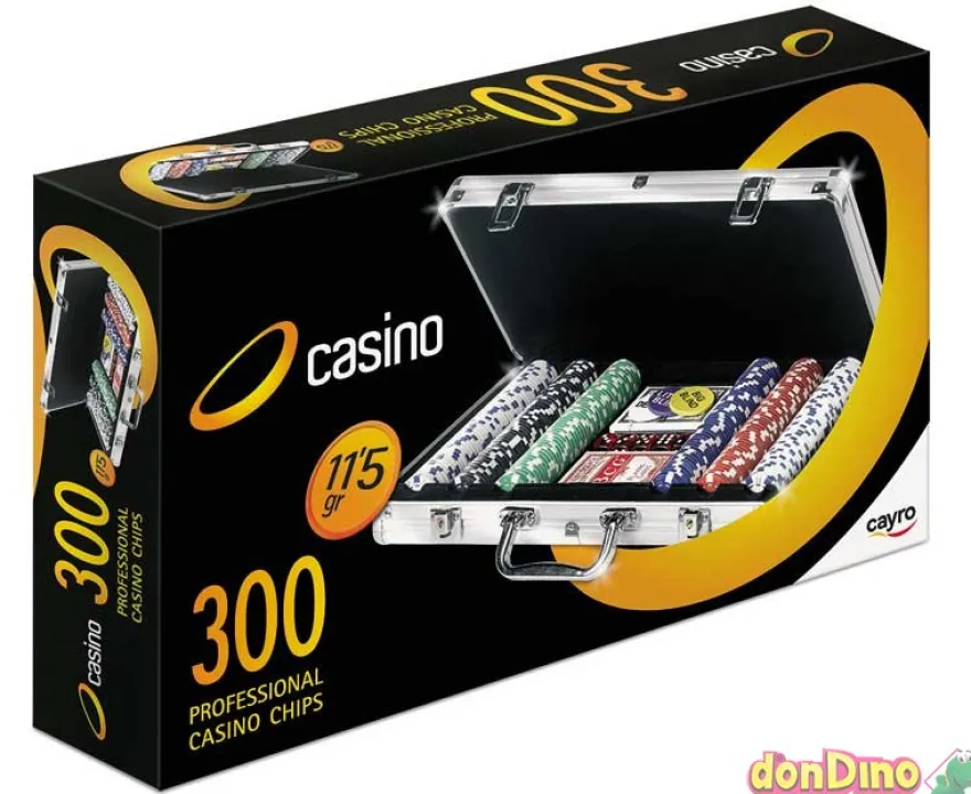 Maletin poker casino c/300 fichas 11,5 gr.