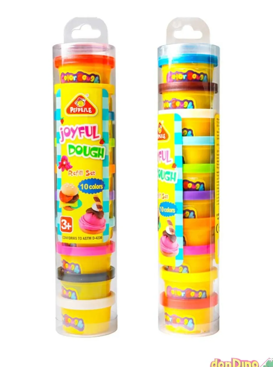 Mini botes plastilina 10 colores