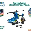 Mini helicoptero policia pinypon ac action - 3 accesorios y 1 figura