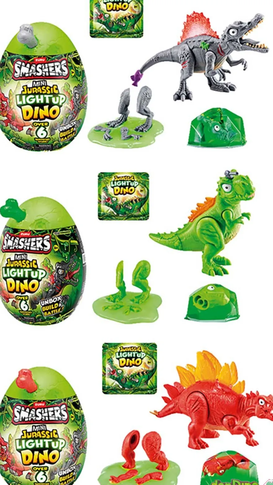 Mini jurassic light up dino smasher con luz - huevo sorpresa