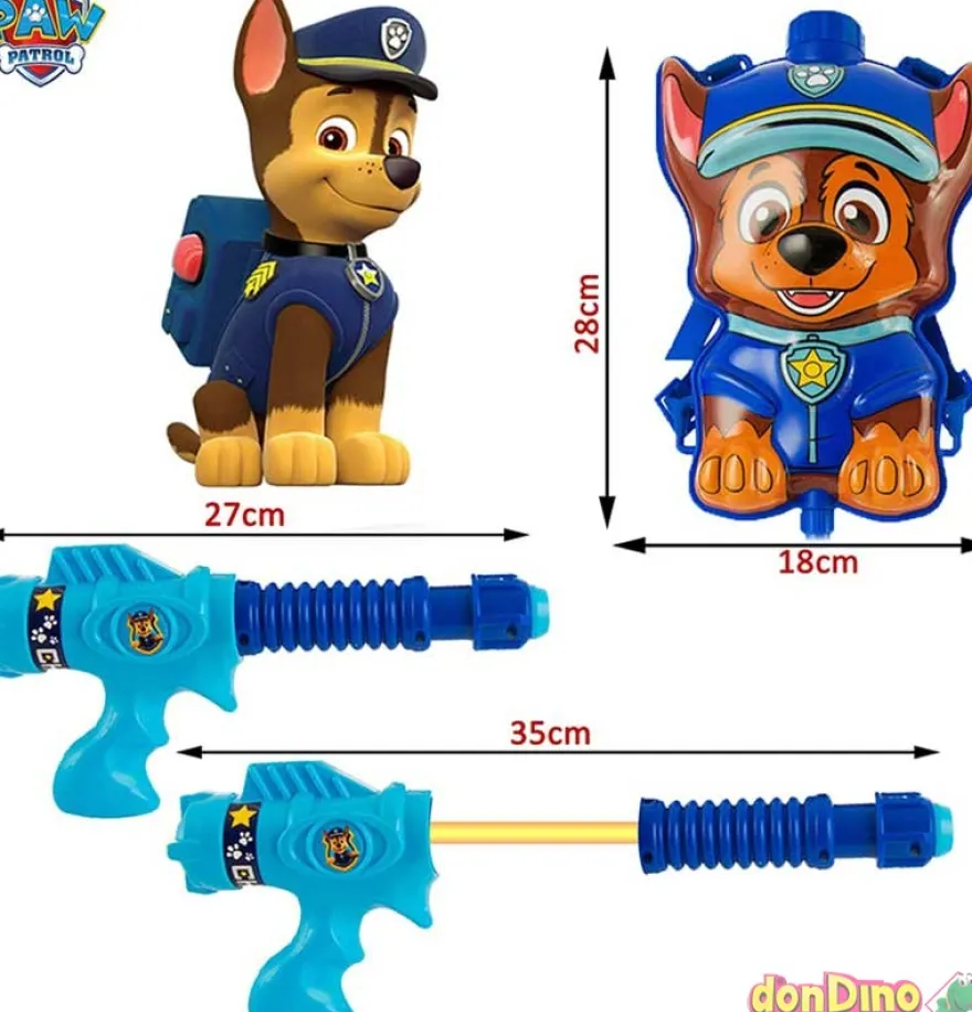 Mochila c/pistola agua chase patrul patrulla canina