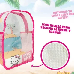 Mochila hello kitty c/cubo playa c/accesorios y regadera
