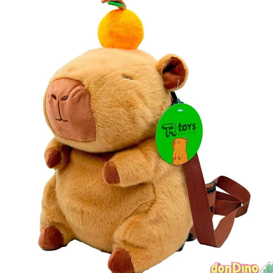 Mochila peluche happy capybara 30cm 100% poliester