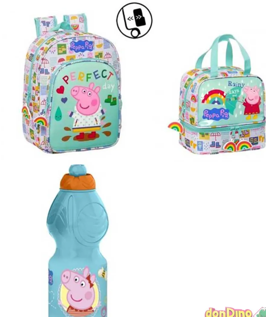 Mochila peppa pig c/portameriendas c/botella