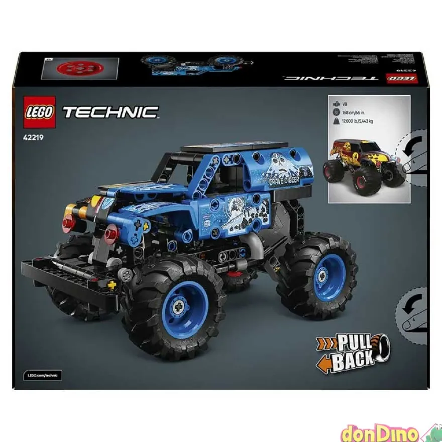 Monster jam grave diggert fuego y hielo lego technic - 263 pzas.