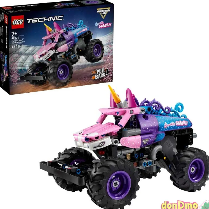 Monster jam sparkle smash lego technic - con motor de carga manual - 243 pzas.